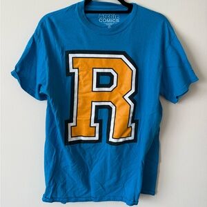 Blue Graphic T-Shirt with Yellow Lettering